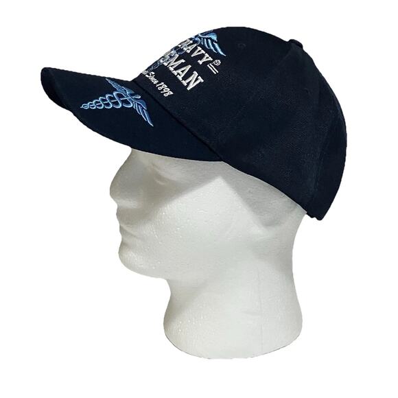 U.S. Navy Corpsman Acrylic Baseball Hat Officially Licensed Strapback Cap Blue - Picture 2 of 7